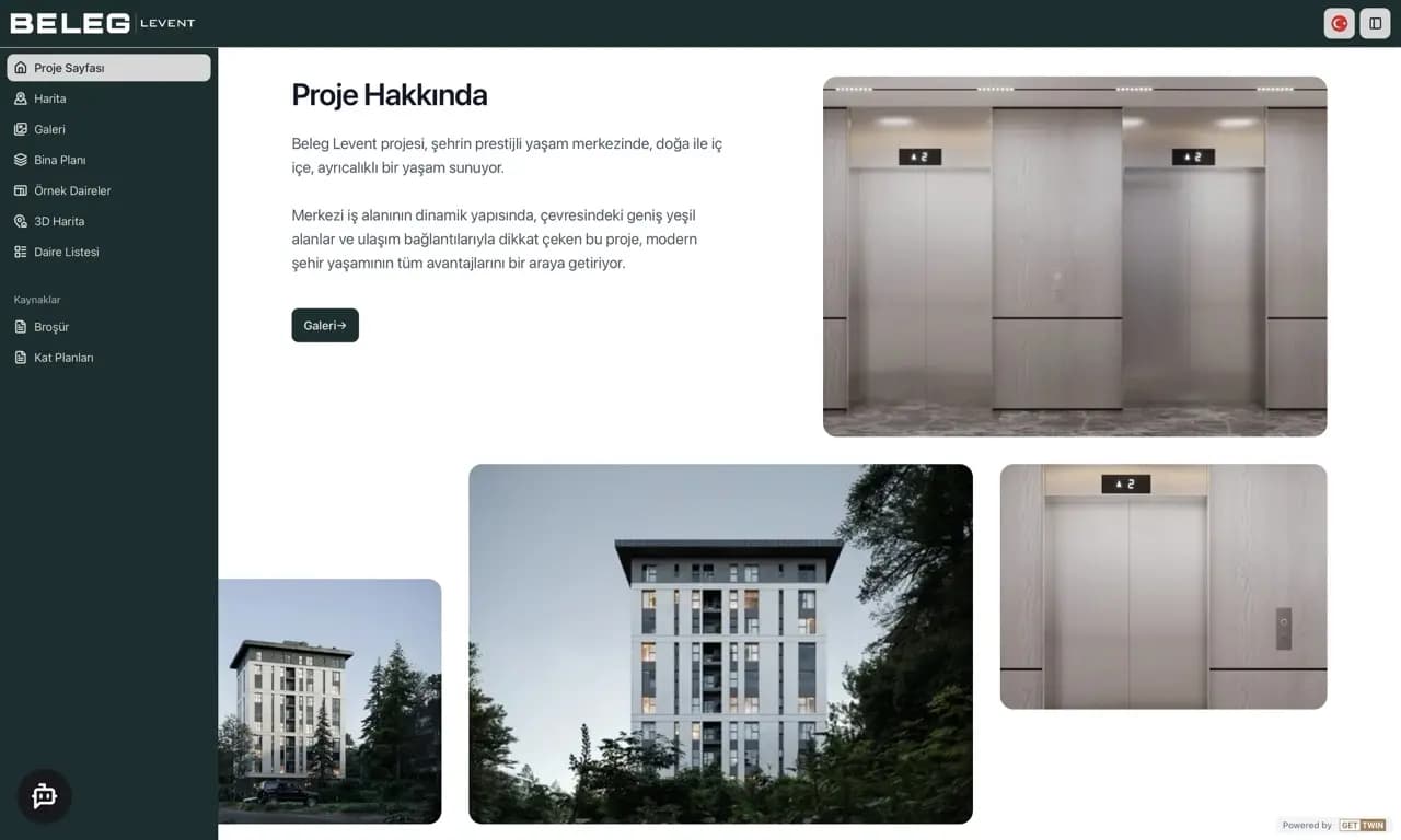 GetTwin satış websitesi karşılama sayfası